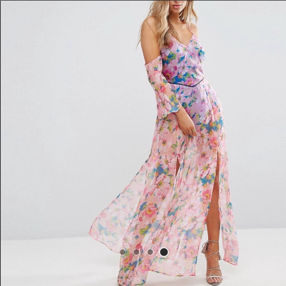 BooHoo floral dress with bodysuit